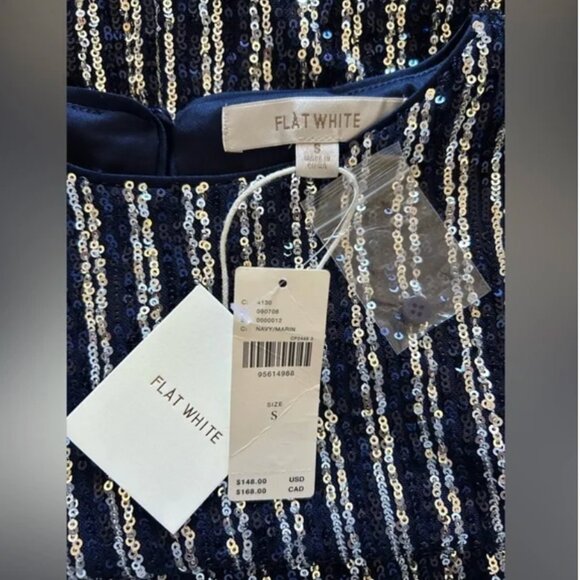 ANTHROPOLOGIE NWT Flat White Sequins Bling Cocktail Party A-Line Dress Size S - Picture 8 of 9